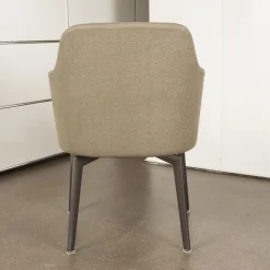 Flexform Stuhlsets|4er-Set Leda Stühle Stoffbezug Ernest 344 Beige mit Armlehnen