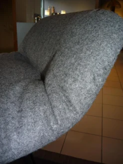 Freifrau Stuhlsets|2er-Set Leya Barstool Low Grauer Loden Filigranes Drahtgestell