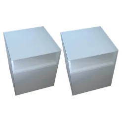 Interlübke Nachttische|2er-Set Nachtkästchen Nachttisch Cube Light Lack Schneeweiß M03