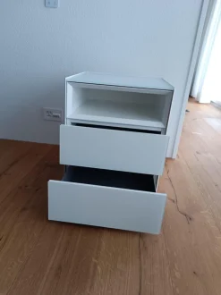 Interlübke Nachttische|2er-Set Nachtkästchen Nachttisch Cube Light Lack Schneeweiß M03