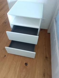 Interlübke Nachttische|2er-Set Nachtkästchen Nachttisch Cube Light Lack Schneeweiß M03