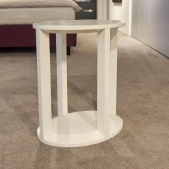 Treca Interiors Nachttische|2er-Set Nachttisch Daphne Oval Lack Matt Weiß