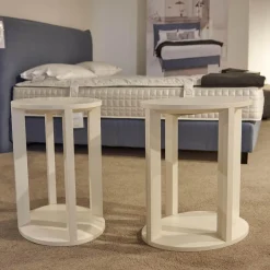 Treca Interiors Nachttische|2er-Set Nachttisch Daphne Oval Lack Matt Weiß