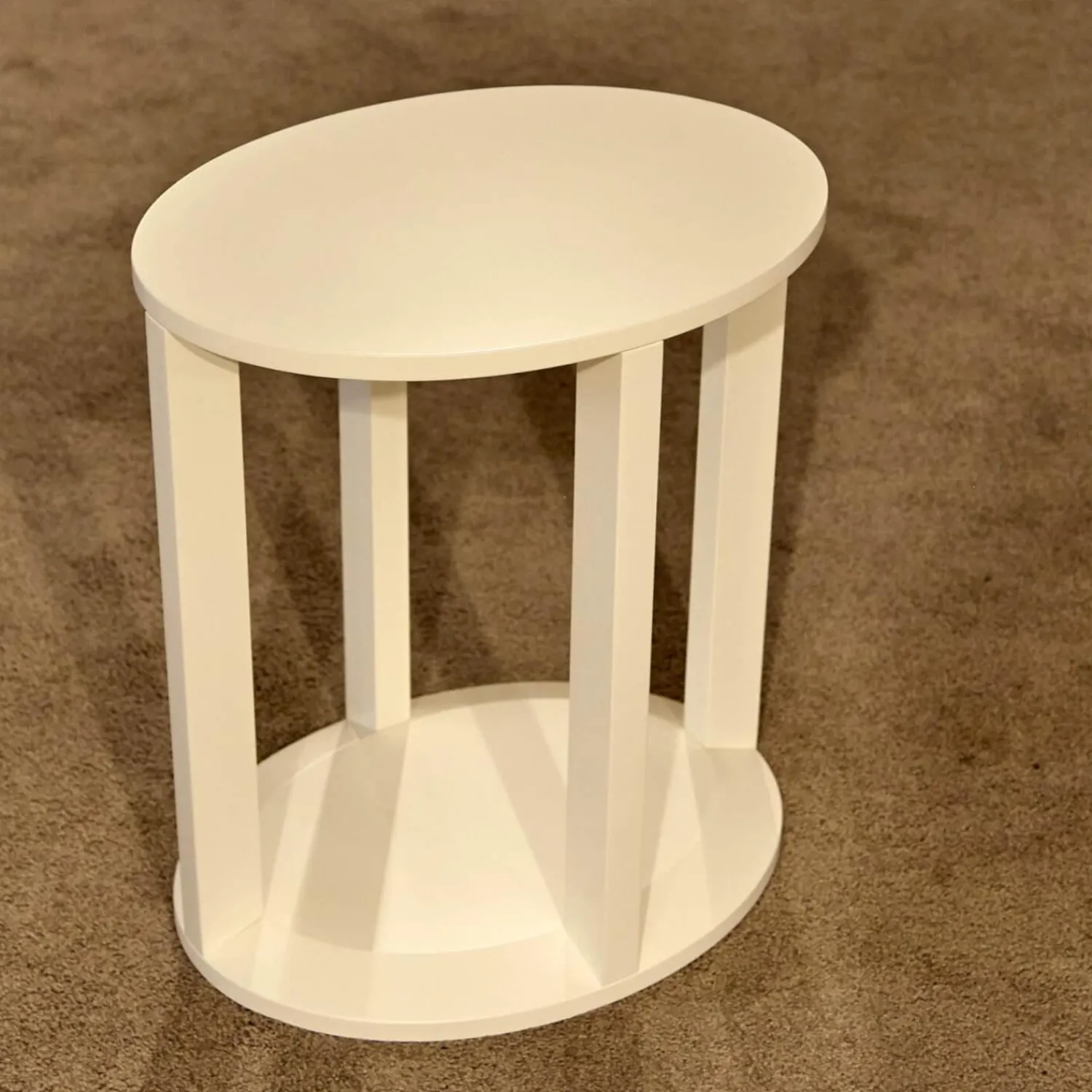 Treca Interiors Nachttische|2er-Set Nachttisch Daphne Oval Lack Matt Weiß