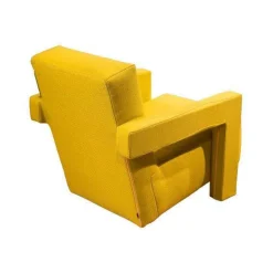 Cassina Loungemöbel|2er-Set Outdoorsessel Utrecht XL Stoff Gelb Mit Knopflochstich Gestell Stahl Mit Stoff Bezogen Gelb