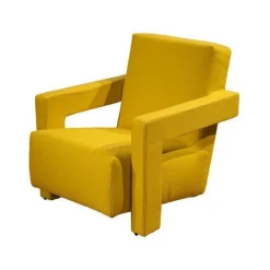 Cassina Loungemöbel|2er-Set Outdoorsessel Utrecht XL Stoff Gelb Mit Knopflochstich Gestell Stahl Mit Stoff Bezogen Gelb