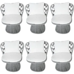 B&B Italia Gartenstühle|6er-Set Outdoorstuhl Flair Stoff Lola Weiß