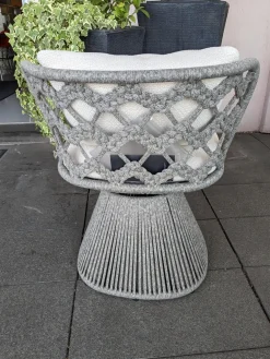 B&B Italia Gartenstühle|6er-Set Outdoorstuhl Flair Stoff Lola Weiß