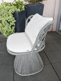 B&B Italia Gartenstühle|6er-Set Outdoorstuhl Flair Stoff Lola Weiß