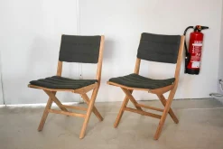 Cane Line Gartenstühle|2er-Set Outdoor-Stuhl Flip In Teak Inkl. Sitz-und Rückenkissen Farbe Cane-Line Focus Dunkelgrau Stühle Klappbar