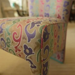 Luxus Stuhlsets|2er-Set Polsterstuhl Extra Stoff Mehrfarbig Füße Stoffbezogen