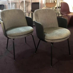 Wittmann Stuhlsets|4er-Set Polsterstuhl Merwyn Dining Chair Leder Schwarz Stoff Grau