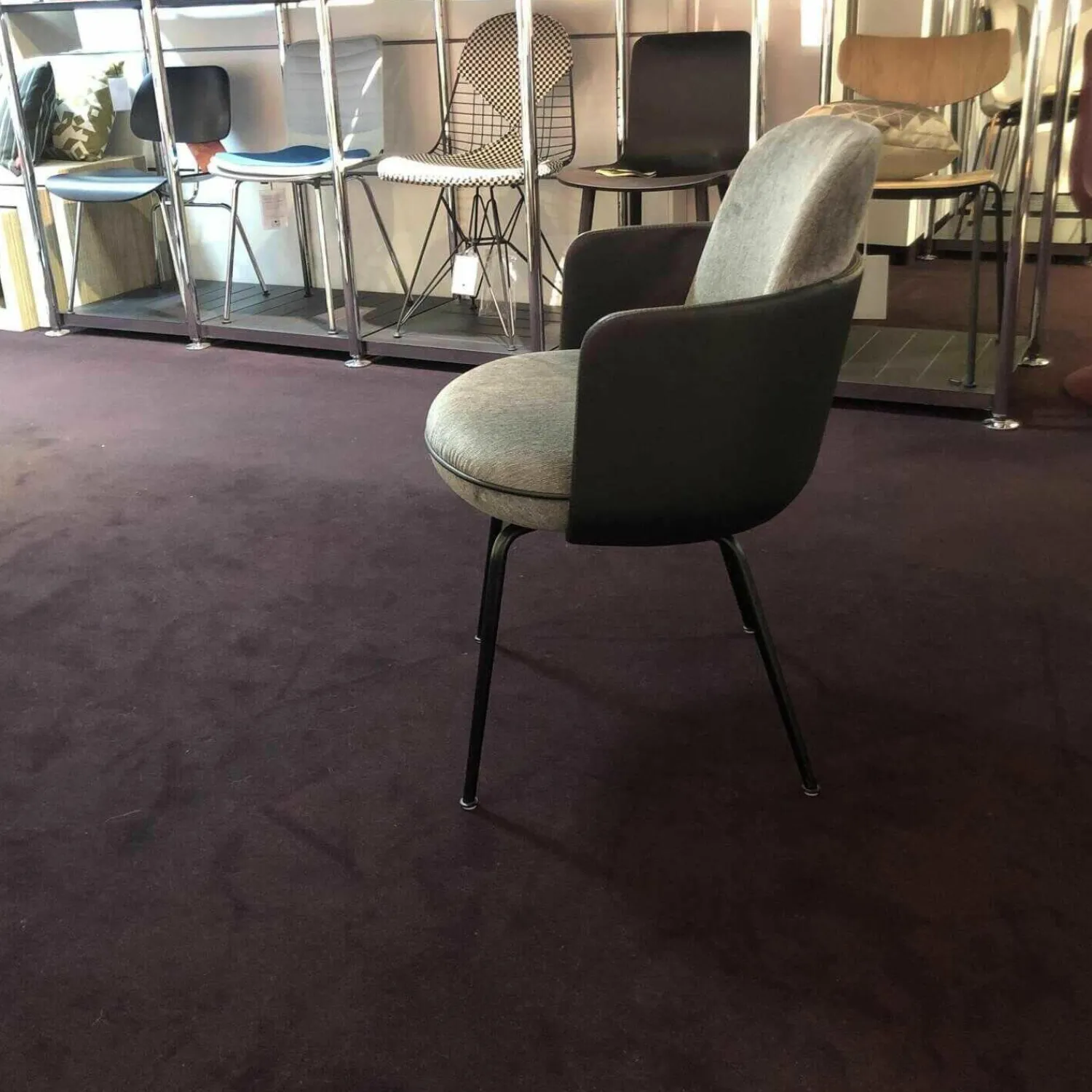 Wittmann Stuhlsets|4er-Set Polsterstuhl Merwyn Dining Chair Leder Schwarz Stoff Grau