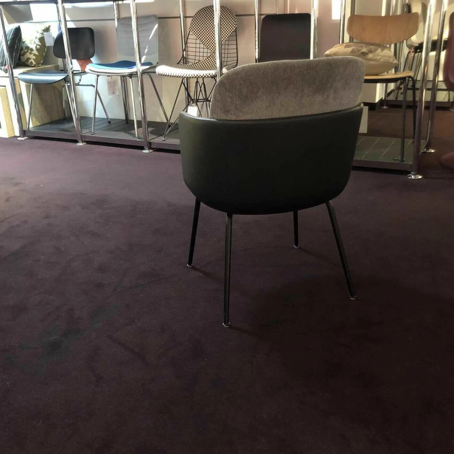 Wittmann Stuhlsets|4er-Set Polsterstuhl Merwyn Dining Chair Leder Schwarz Stoff Grau