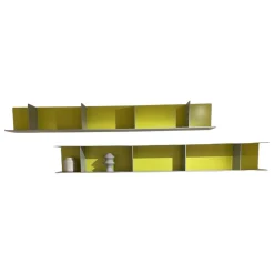 Interlübke Regale|2er-Set Regale Mell L-Regal U-Regal Mattlack Rauch Grau M28 Zitrone M93