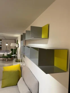 Interlübke Regale|2er-Set Regale Mell L-Regal U-Regal Mattlack Rauch Grau M28 Zitrone M93