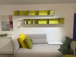 Interlübke Regale|2er-Set Regale Mell L-Regal U-Regal Mattlack Rauch Grau M28 Zitrone M93