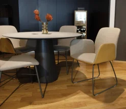 Hülsta Stuhlsets|4er-Set S1000 Stoff 4702 Graubeige Leder 4104 Senf