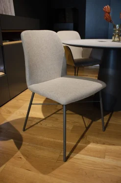 Hülsta Stuhlsets|4er-Set S1000 Stoff 4702 Graubeige Leder 4104 Senf