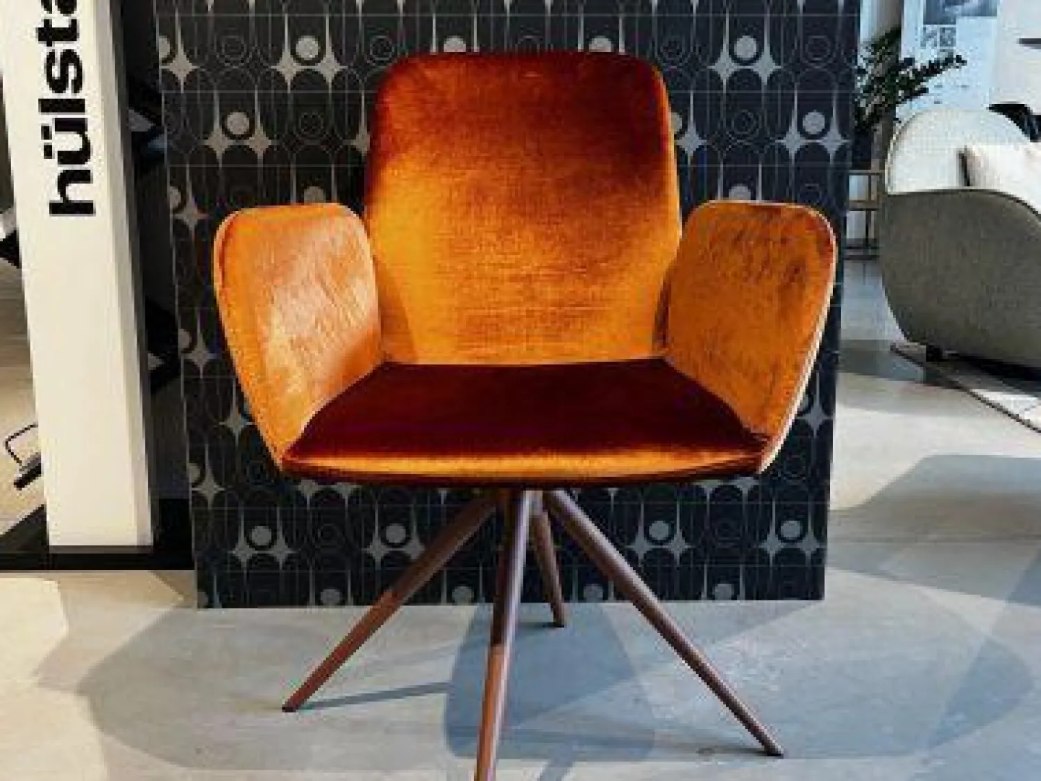 Hülsta Stuhlsets|5er-Set S1000 Stoff Velours M277 Rostrot