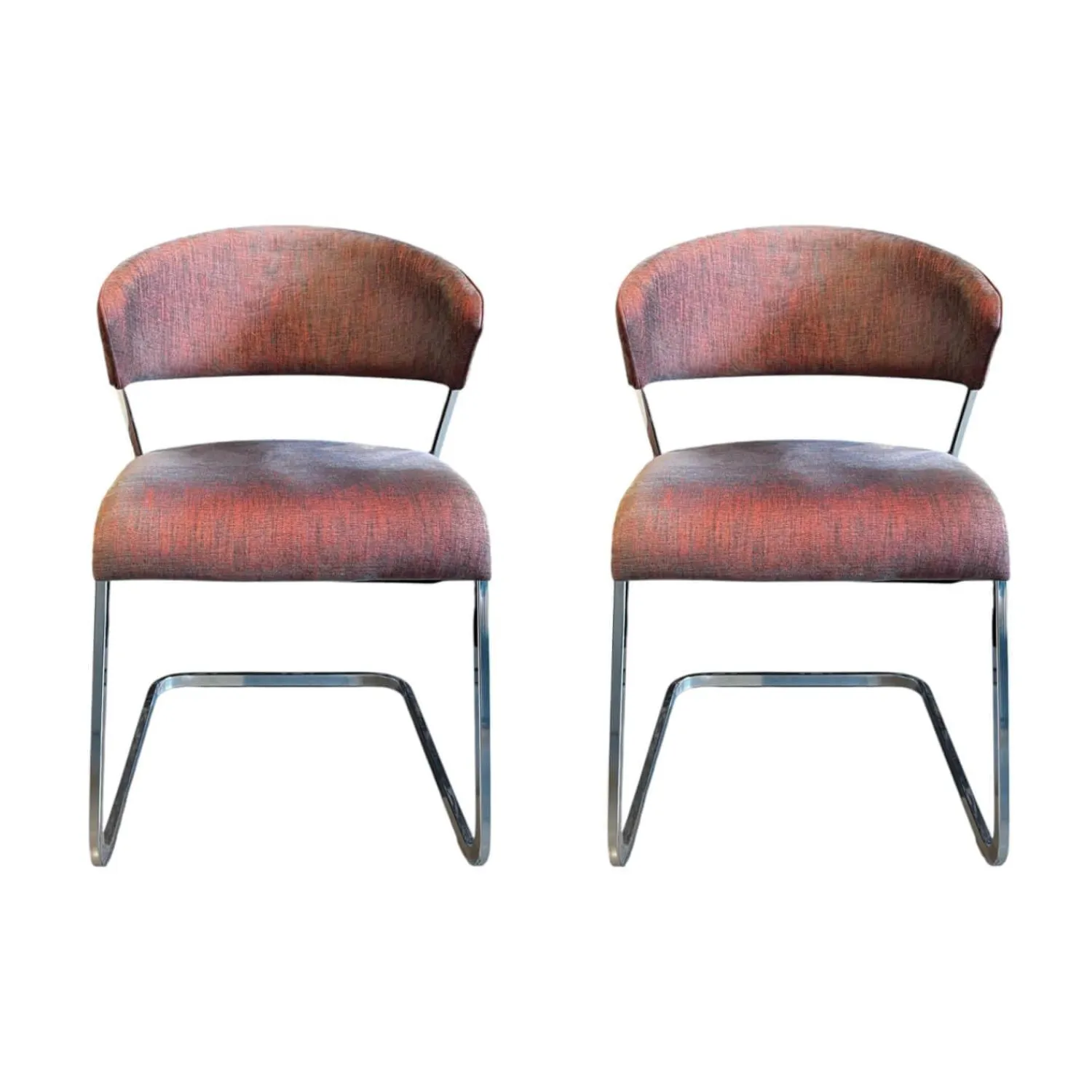 Hülsta Stuhlsets|2er-Set S500 Stuhl 4601 Rotgrau Füße Chrom