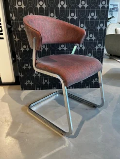 Hülsta Stuhlsets|2er-Set S500 Stuhl 4601 Rotgrau Füße Chrom