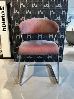 Hülsta Stuhlsets|2er-Set S500 Stuhl 4601 Rotgrau Füße Chrom