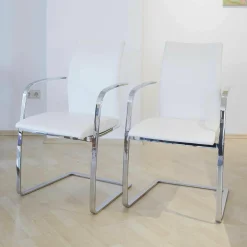 Tonon Stuhlsets|2er-Set Schwingstuhl 967-01 Chrom Glanz F 40 Leder No1 Nuvola 117