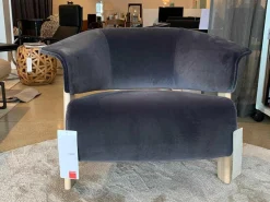 Cassina Stuhlsets|2er-Set Sessel 571 Back Wing Stoffgruppe 0 Velours Grau (auch als Einzelstück zu verkaufen)