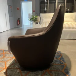 Leolux Stuhlsets|2er-Set Sessel Cantate Leder Raffino 210 Mustang Fuß Stahl Epoxy E2200 Nuit