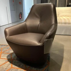 Leolux Stuhlsets|2er-Set Sessel Cantate Leder Raffino 210 Mustang Fuß Stahl Epoxy E2200 Nuit