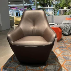 Leolux Stuhlsets|2er-Set Sessel Cantate Leder Raffino 210 Mustang Fuß Stahl Epoxy E2200 Nuit