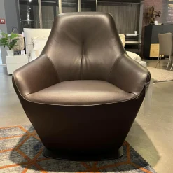 Leolux Stuhlsets|2er-Set Sessel Cantate Leder Raffino 210 Mustang Fuß Stahl Epoxy E2200 Nuit