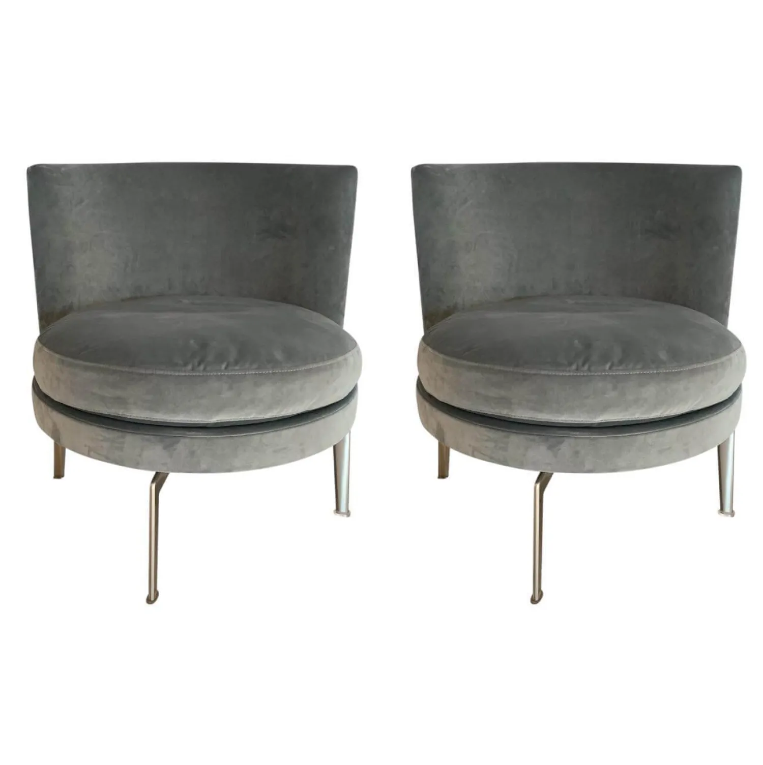 Flexform Relaxsessel|2er-Set Sessel Feel Good FG 5 Drehbar Füße Satiniert