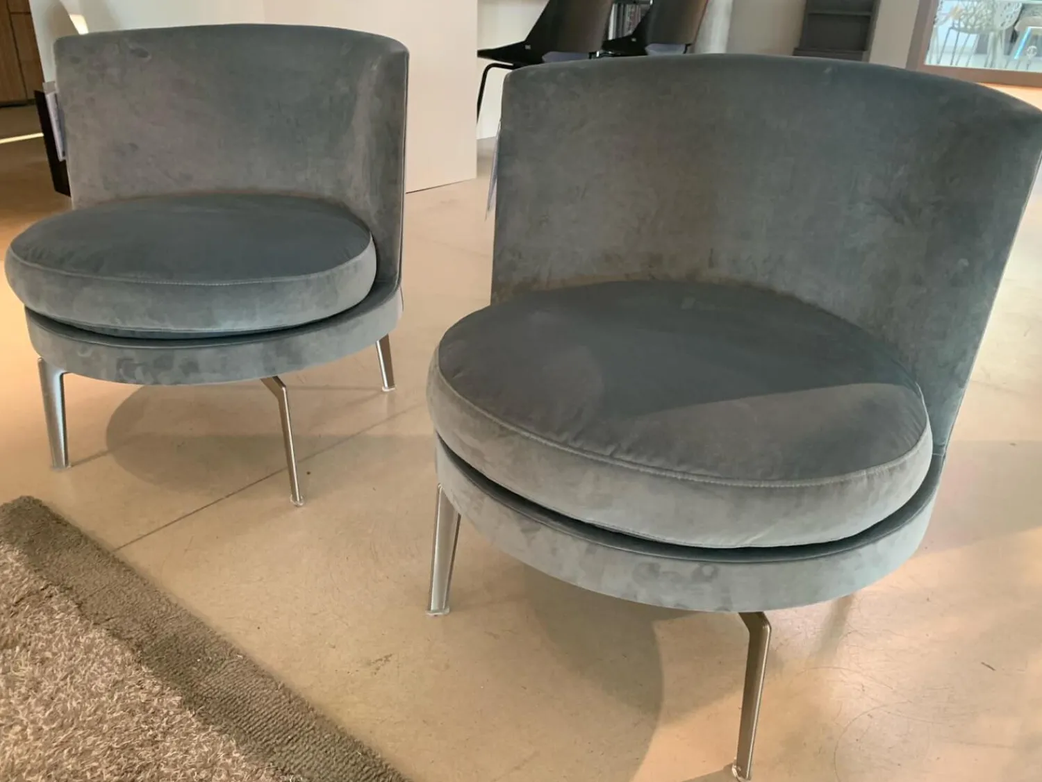 Flexform Relaxsessel|2er-Set Sessel Feel Good FG 5 Drehbar Füße Satiniert