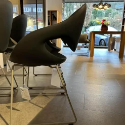 Tonon Stuhlsets|4er-Set Sessel Moon 908.91 Sitzschale Soft Touch X03 Darkgrey Dunkelgrau Kufengestell 91 Hellgrau