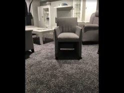 Musterring Stuhlsets|6er-Set Sessel MR Picara 317 Stoff Yves Silber Und Stoff Mango Grey Grau Fuß Kunststoffrollen Schwarz