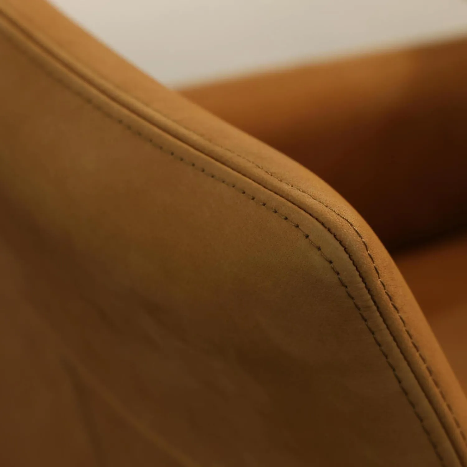 Lavida Stuhlsets|6er-Set Sessel Ricardo Leder Kenia Cognac Braun Drehgestell Edelstahl Matt Mit Gleiterstopfen