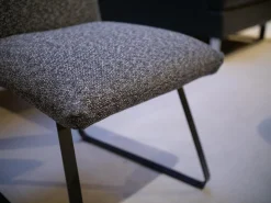 Bielefelder Werkstätten Stuhlsets|2er-Set Stühle Heaven Dining Stoff Mara Graphit Grau Gestell Metallkufe Schwarz Ohne Armlehne