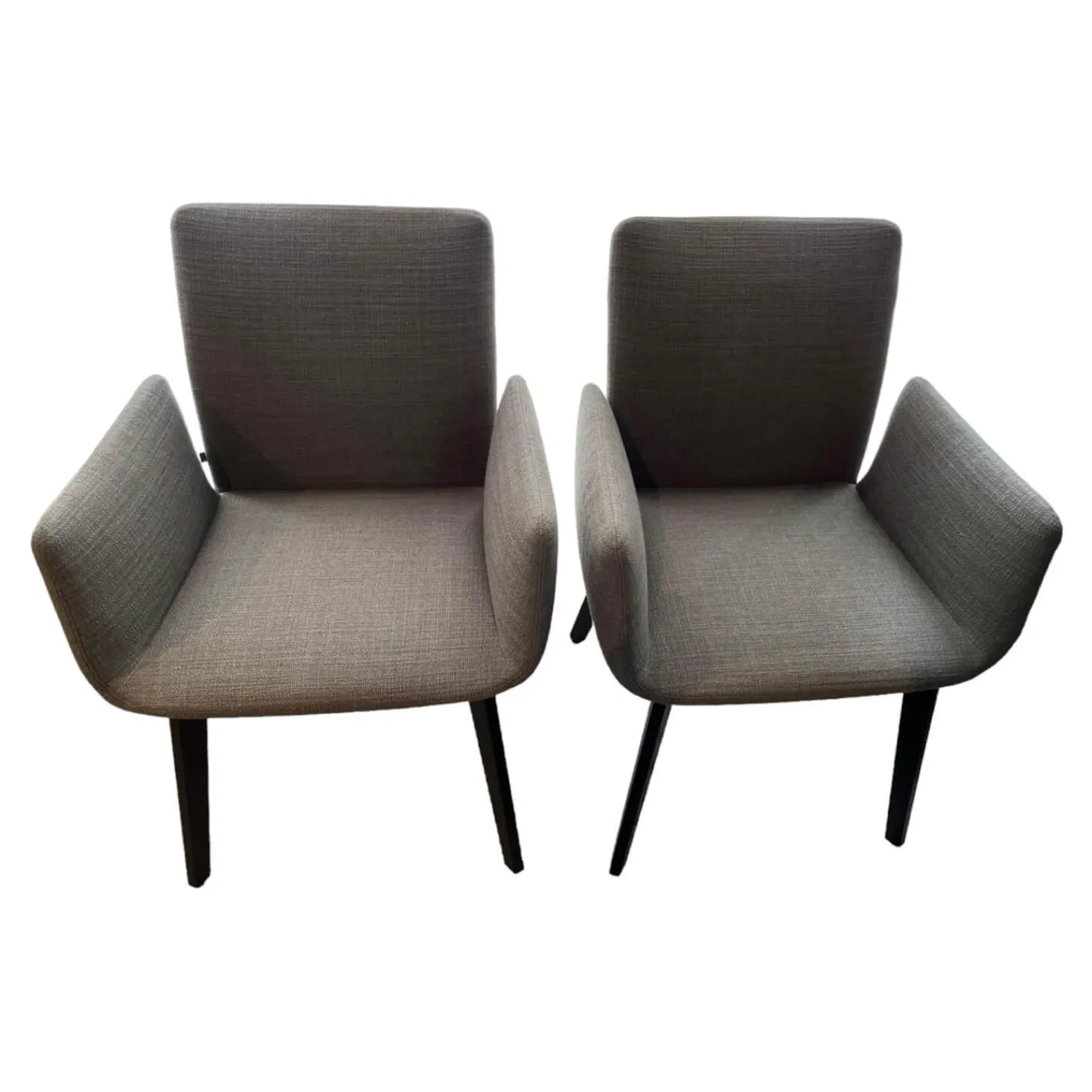 COR Stuhlsets|2er-Set Stühle Jalis Stoff 7145 Taupe Grau Gestell Massivholz Schwarz Geölt