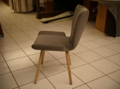 Scholtissek Stuhlsets|2er-Set Stühle Kasaar Bezug Leder Genua 1295 Gallit Grau Gedrehtes Holzgestell Eiche Puro Geölt Mit Fiilzgleiter