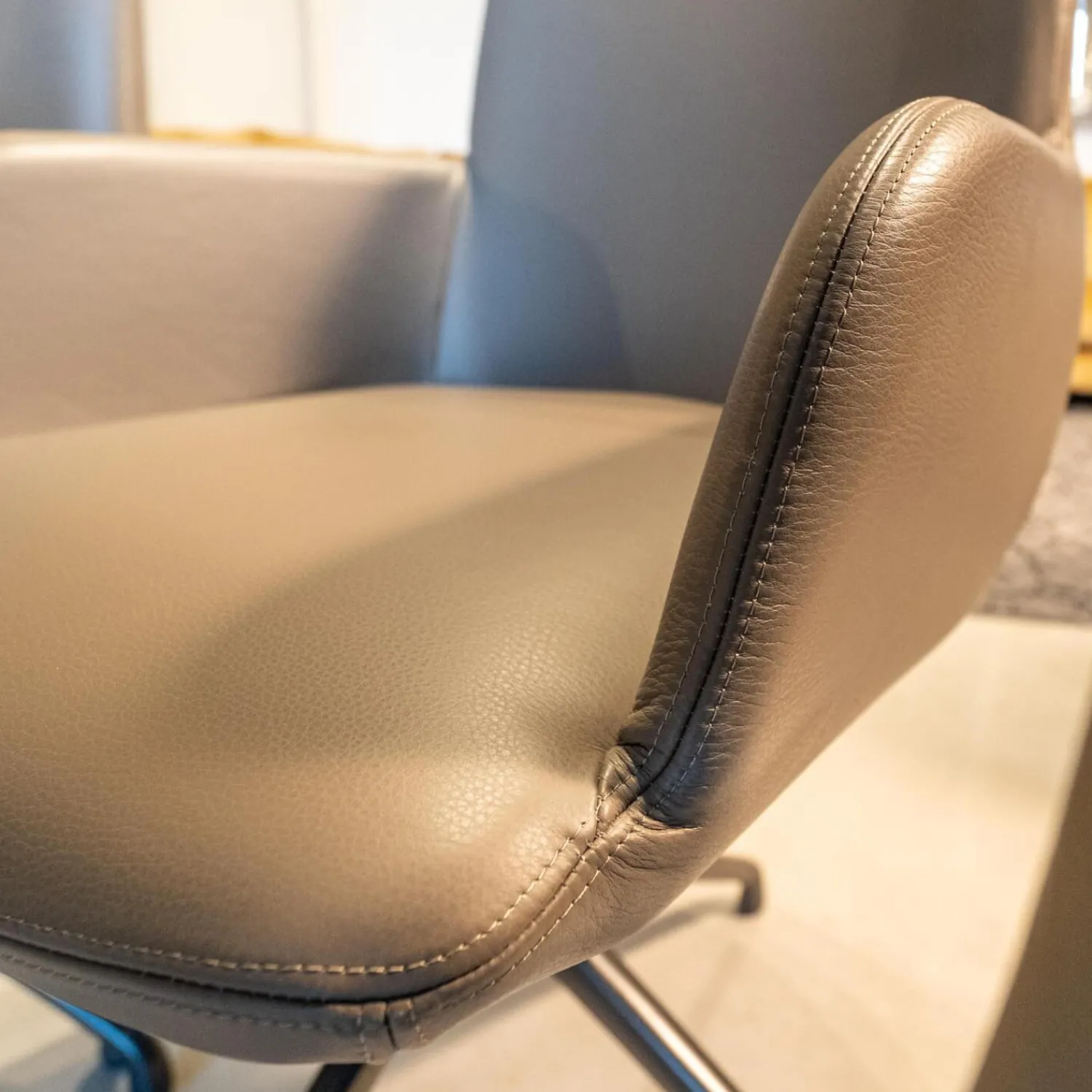 Riva1920 Stuhlsets|6er-Set Stühle Materia Soft Leder Cristal mit Drehgestell