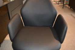 Ronald Schmitt Design Stuhlsets|6er-Set Stühle Mirella-C Leder Toledo Nero Spinnengestell Schwarz mit Rückholfeder