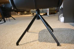 Ronald Schmitt Design Stuhlsets|6er-Set Stühle Mirella-C Leder Toledo Nero Spinnengestell Schwarz mit Rückholfeder