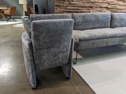 WK Wohnen Stuhlsets|2er-Set Stühle mit Bank WK790/791 Stoff B3094 Basalt Grau