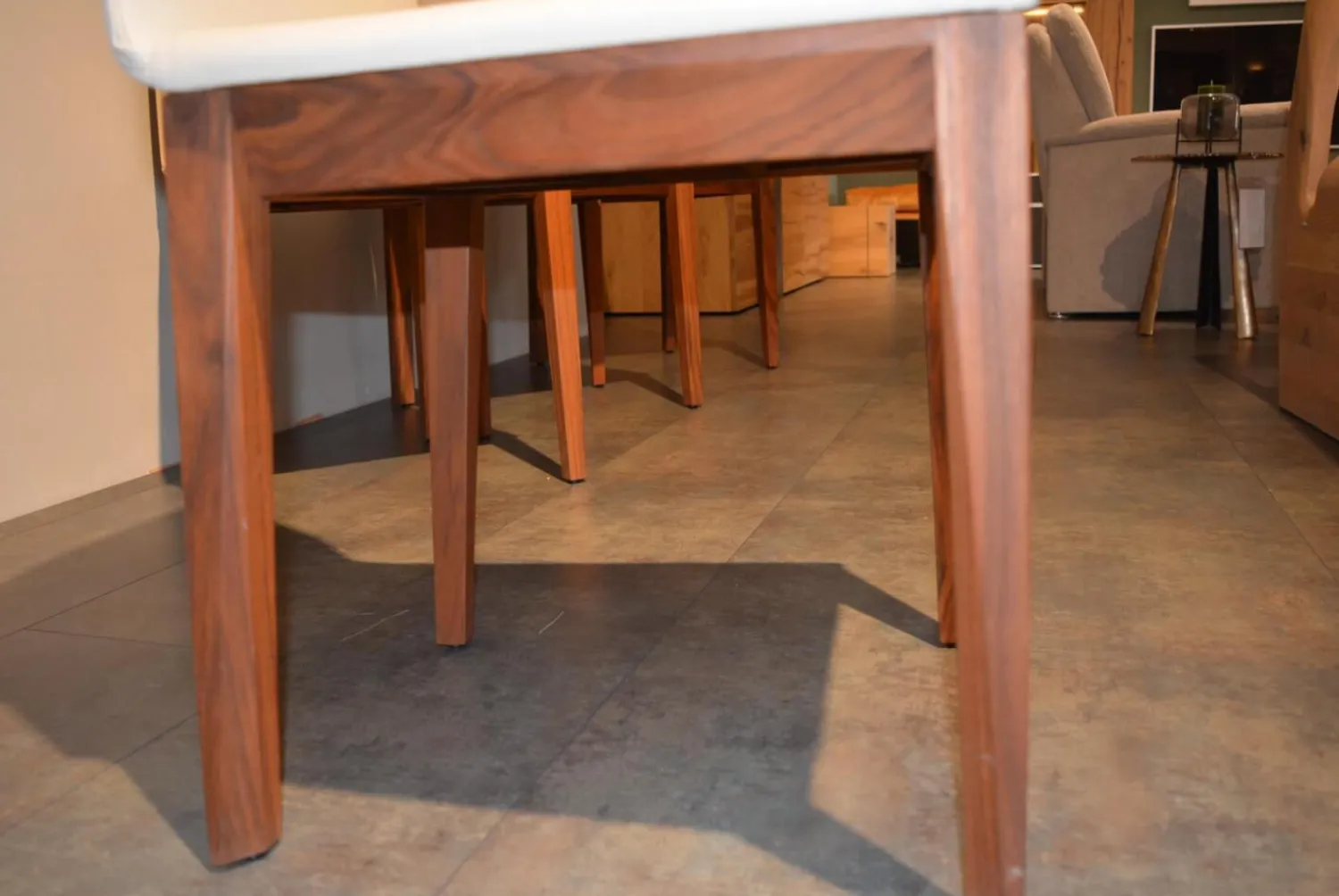 Scholtissek Stuhlsets|4er-Set Stühle Sando 2 Leder Altweiß Gestell Nussbaum Natur Geölt