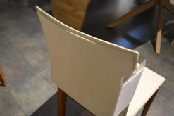 Scholtissek Stuhlsets|4er-Set Stühle Sando 2 Leder Altweiß Gestell Nussbaum Natur Geölt