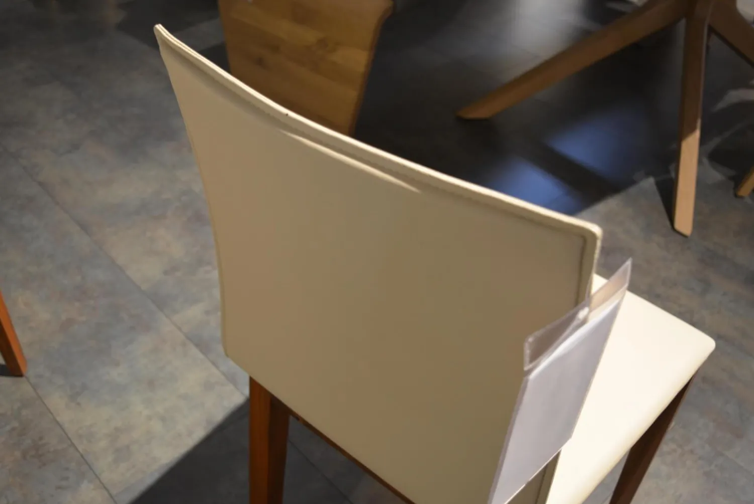 Scholtissek Stuhlsets|4er-Set Stühle Sando 2 Leder Altweiß Gestell Nussbaum Natur Geölt