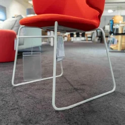 Alias Stuhlsets|2er-Set Stühle Taormina Bezug B Weiss Tonus Rot 130/A019 KN10 Kufengestell Stahl Lackierter