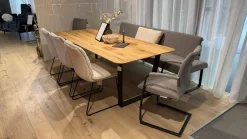 Tonon Stuhlsets|5er-Set Stühle Und Bank Swing Light Stoff Privileg 3 Und 4 Grau Beige Gestell Stahl Braun Brüniert